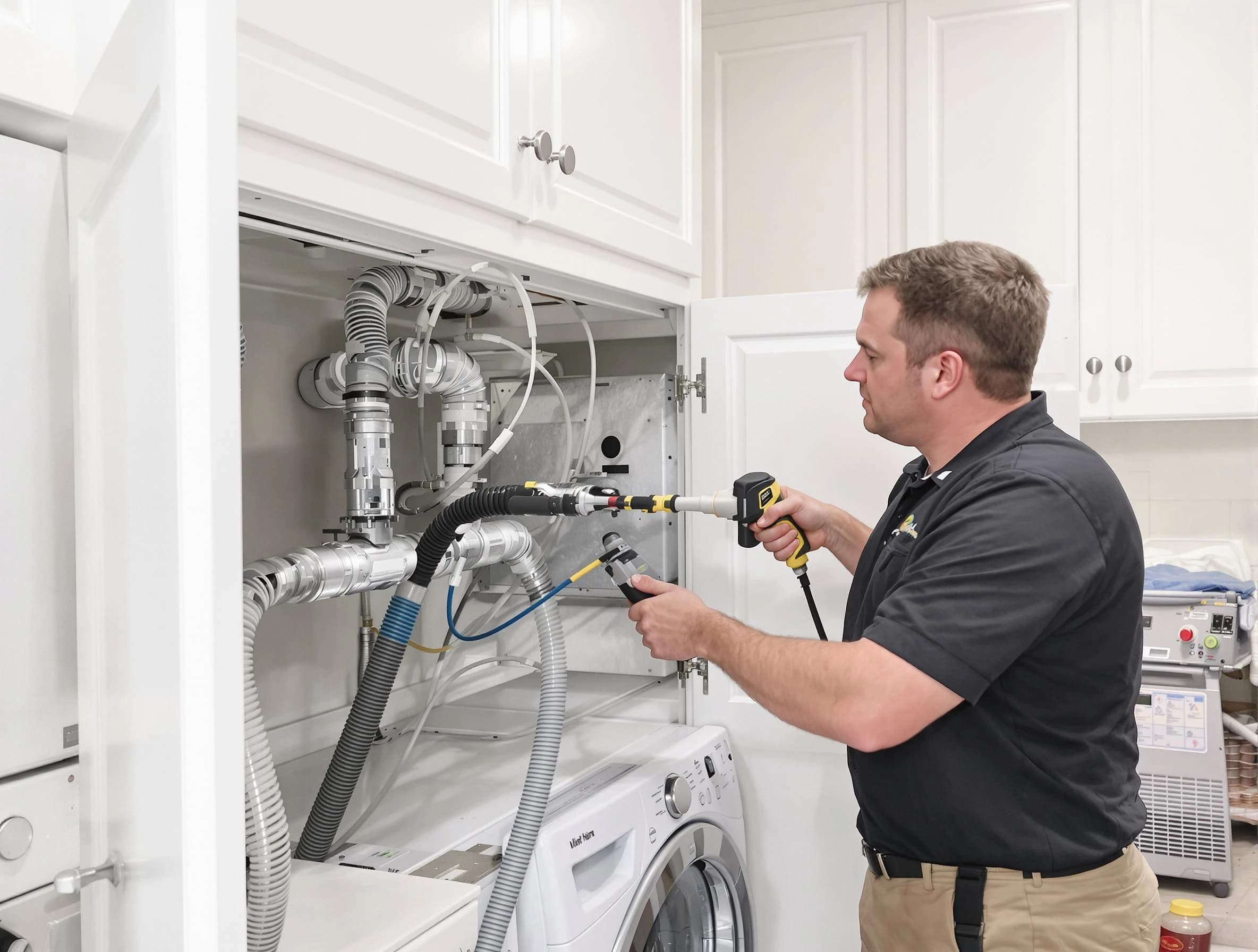 Anthem Dryer Vent Cleaning professional removing severe blockage from a clogged dryer vent in Anthem