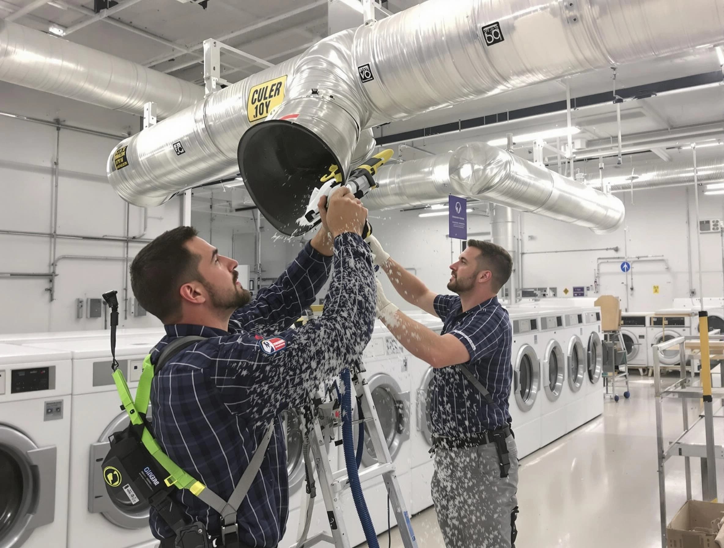 Anthem Dryer Vent Cleaning team performing large-scale commercial dryer vent cleaning in Anthem