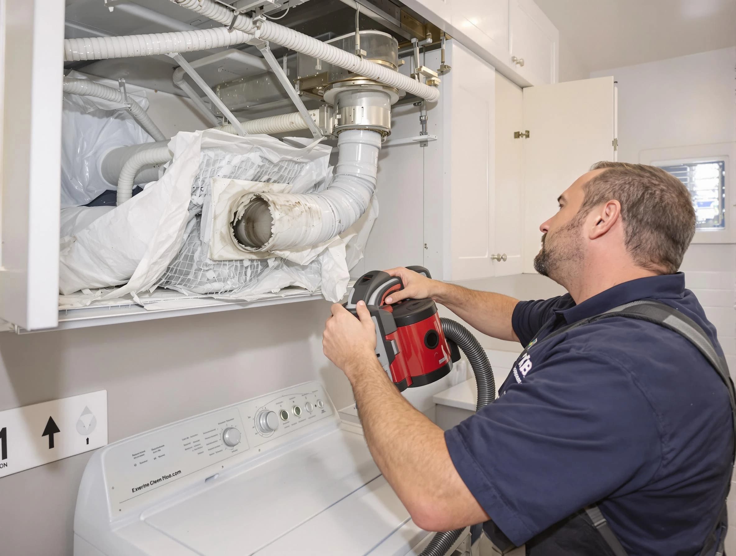 Anthem Dryer Vent Cleaning technician performing professional exhaust vent cleaning at a residential property in Anthem