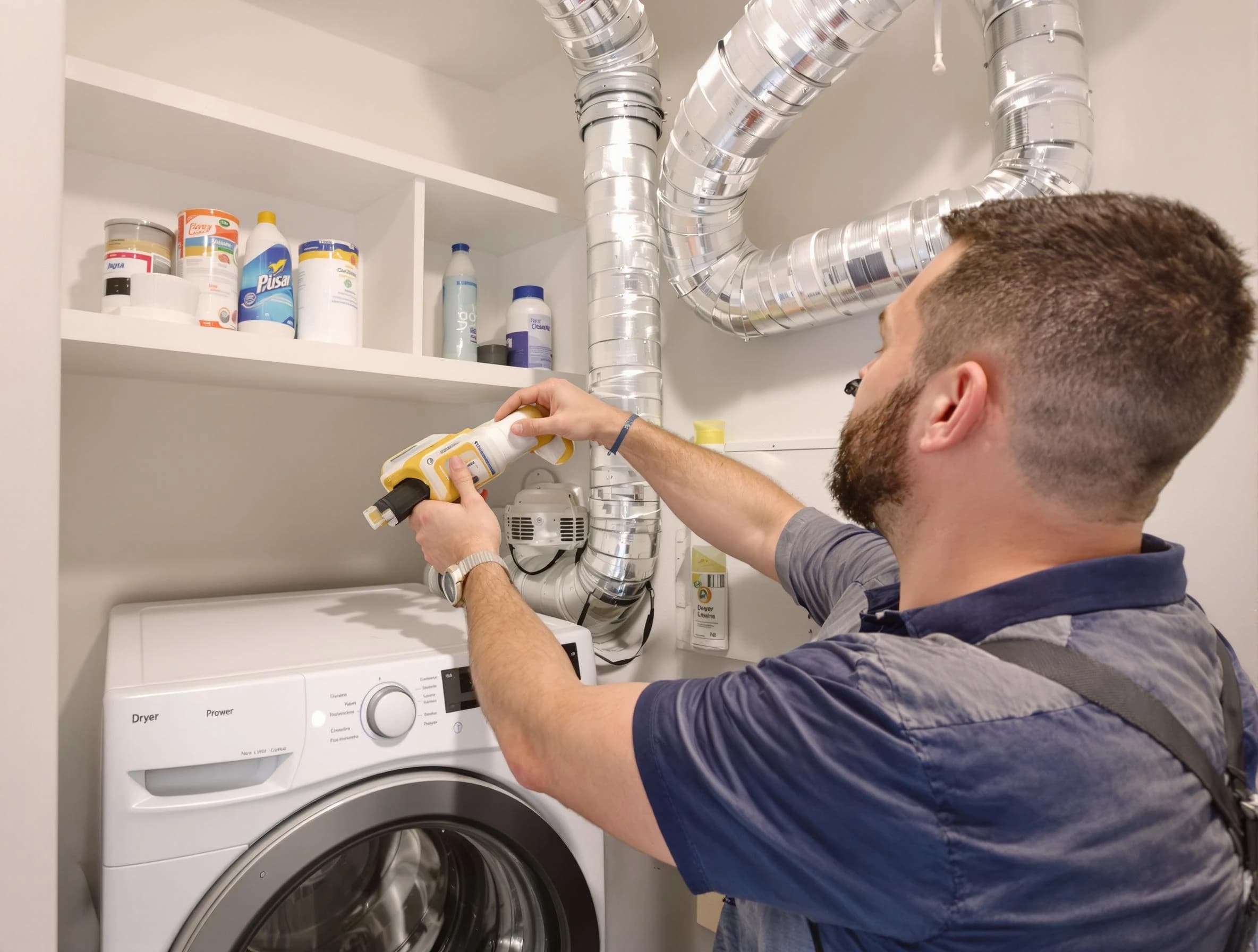Anthem Dryer Vent Cleaning technician performing dryer vent cleaning at a home in Anthem
